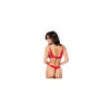 Ensemble 2 pièces en dentelle rouge 